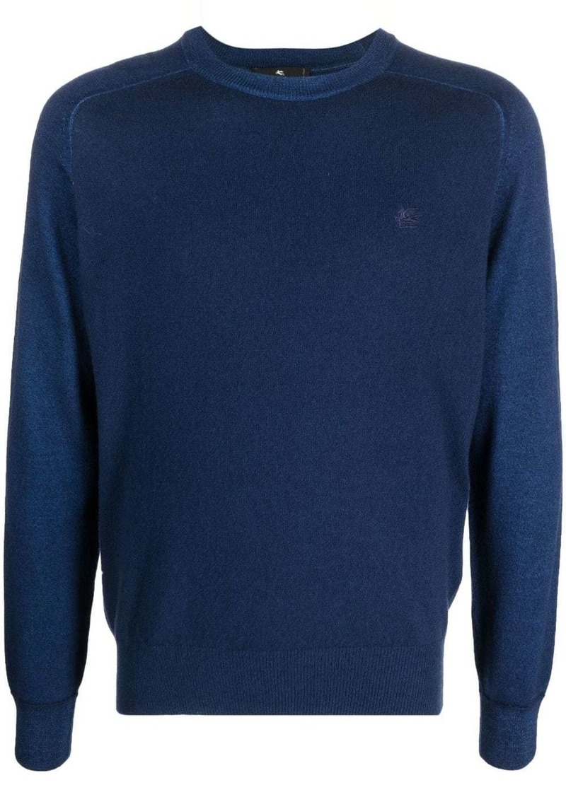 Etro logo-embroidered virgin wool jumper