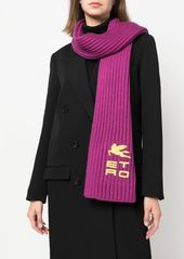 Etro logo-patch chunky-knit scarf