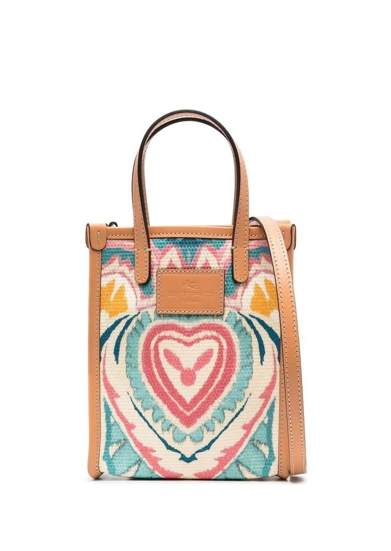 Etro logo-patch paisley tote bag