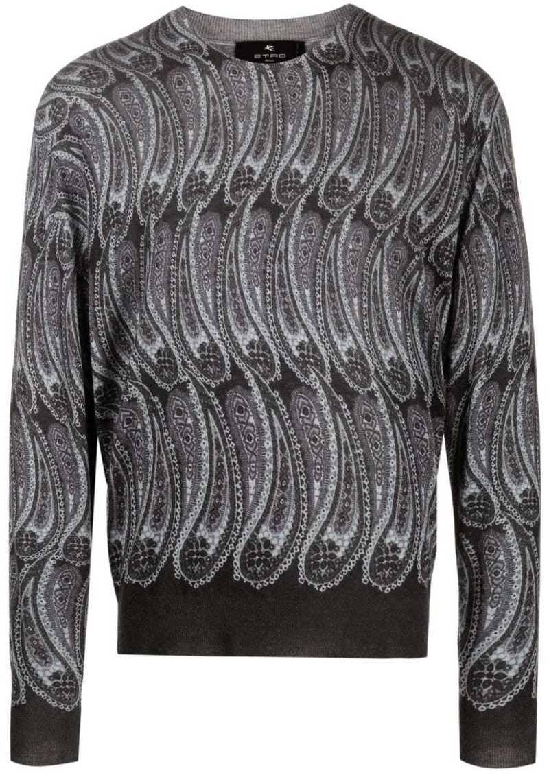 Etro paisley-pattern intarsia-knit jumper