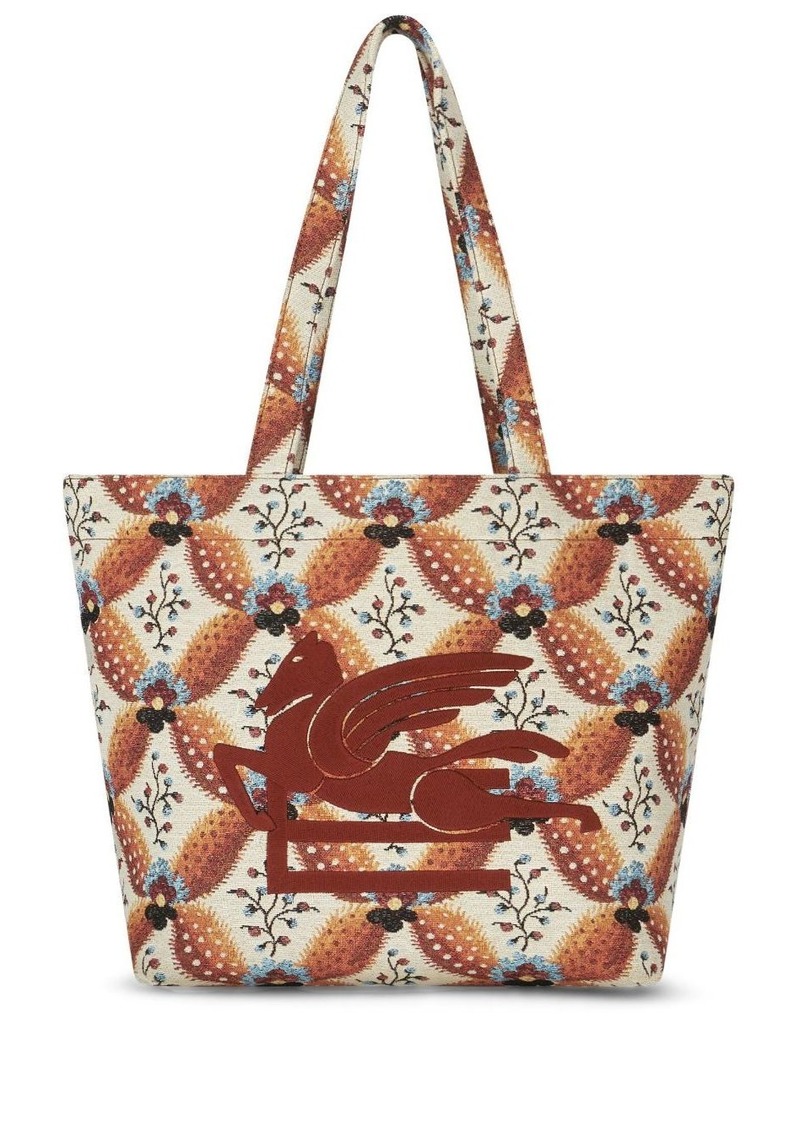 Etro medium Floralia-print jacquard tote bag