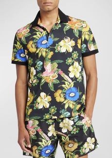 Etro Men's Floral Pique Polo Shirt