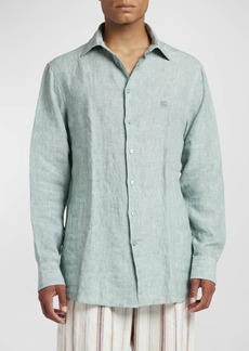 Etro Men's Linen Casual Button-Down Shirt