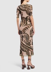 Etro Mesh Short Sleeve Long Dress