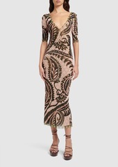 Etro Mesh Short Sleeve Long Dress