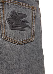Etro Mid Rise Cotton Denim Wide Jeans