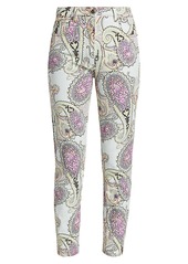 Etro Mint All Over High-Rise Paisley Skinny Jeans