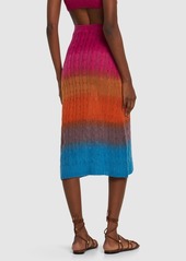 Etro Multicolor Wool Knit Midi Skirt