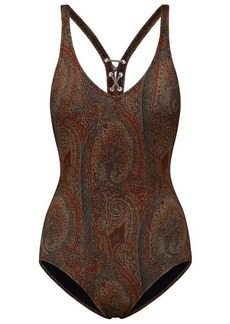Etro ONE-PIECE SWIMSUIT IN BROWN POLYAMIDE