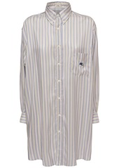 Etro Oversize Striped Silk Shirt Dress