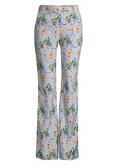 Etro Painted Floral Periwinkle Pants