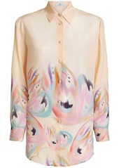 Etro painterly-print silk shirt