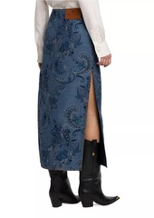 Etro Paisley Denim Midi-Skirt