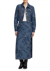 Etro Paisley Denim Midi-Skirt