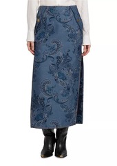 Etro Paisley Denim Midi-Skirt