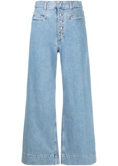 Etro paisley-embroidery wide-leg jeans