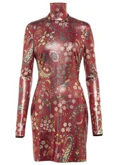 Etro Paisley high neck minidress