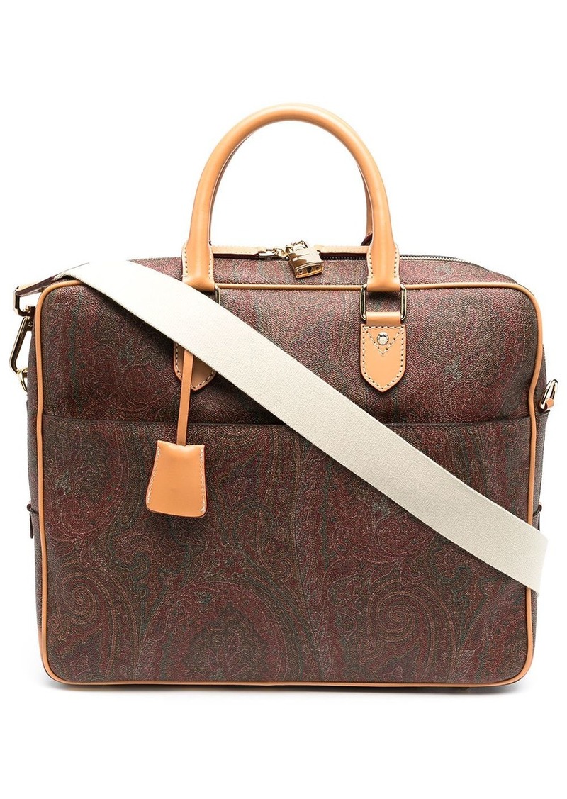 Etro paisley jacquard canvas briefcase