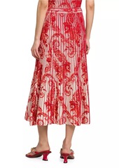 Etro Paisley Pintuck Midi Skirt