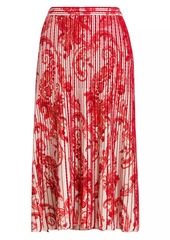 Etro Paisley Pintuck Midi Skirt