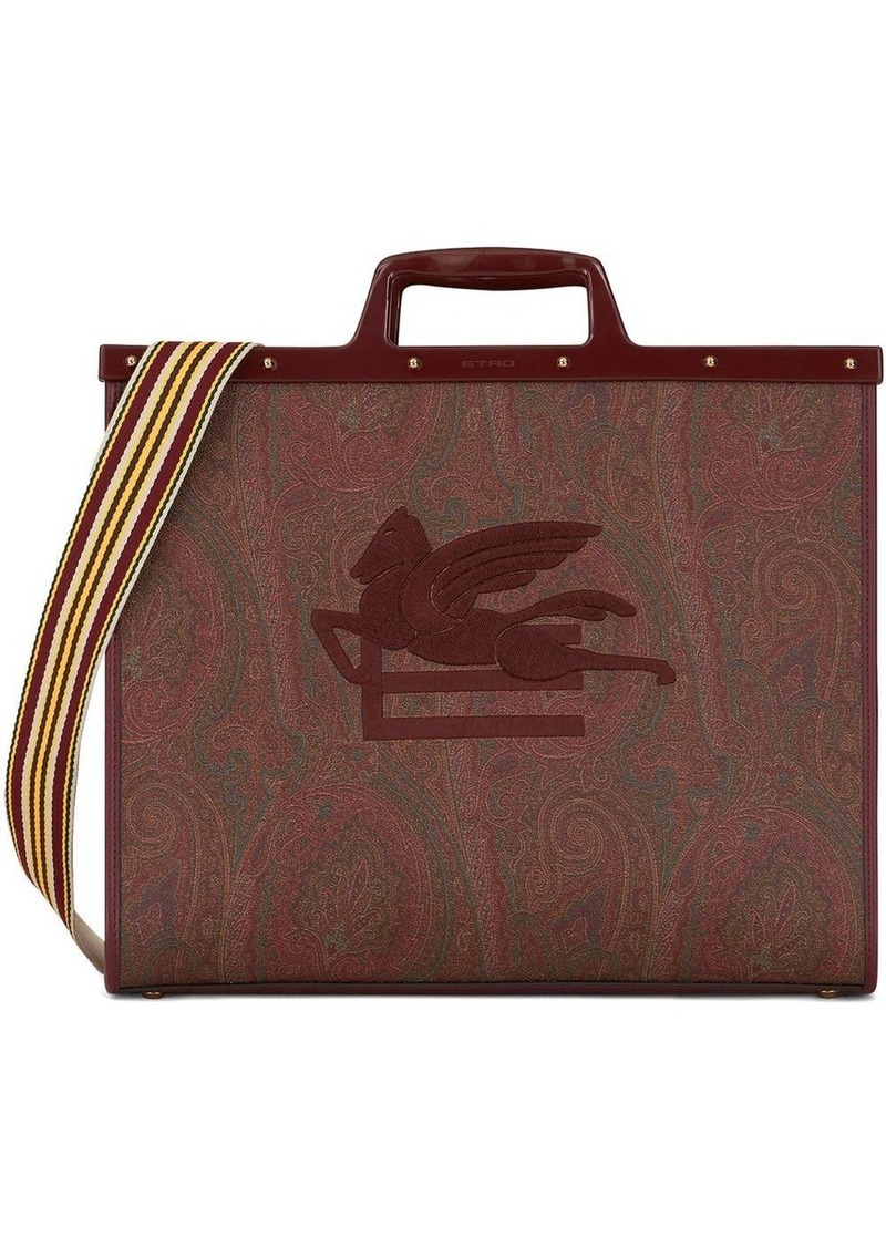 Etro paisley-print embroidered tote bag