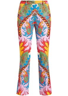 Etro paisley-print flared cropped trousers