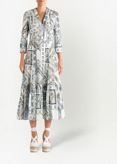 Etro paisley-print patchwork flared dress