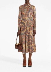 Etro paisley-print plissé dress