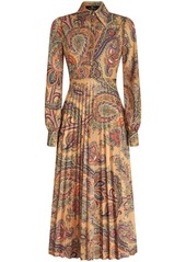 Etro paisley-print plissé dress