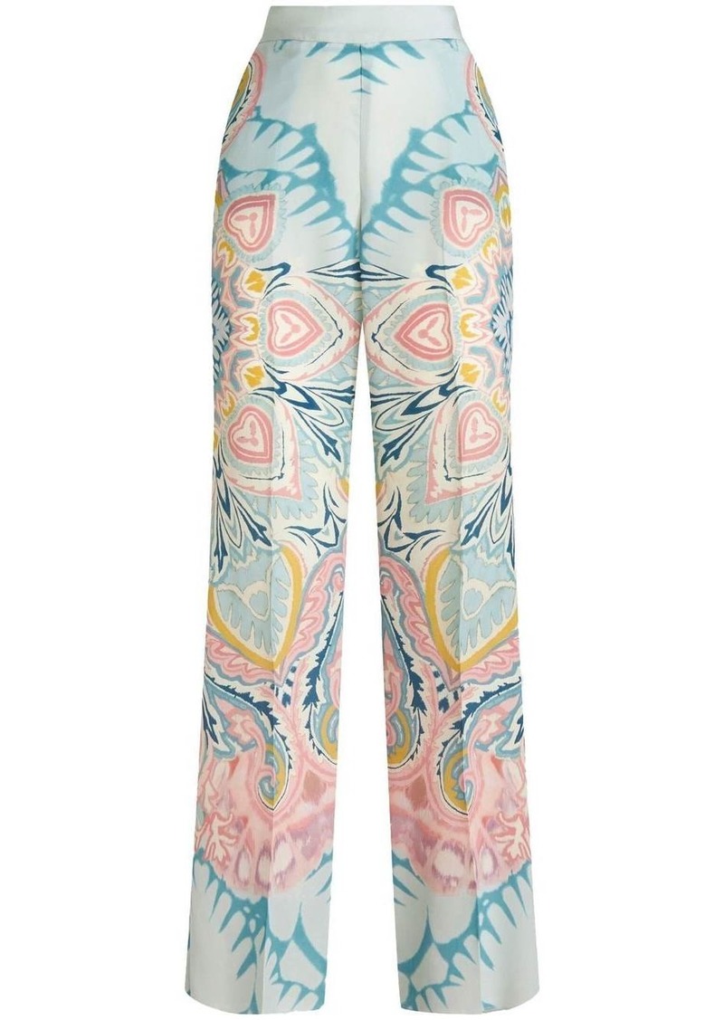 Etro paisley-print satin-finish trousers