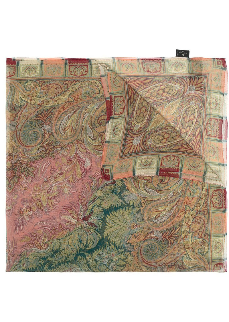 Etro paisley print silk scarf