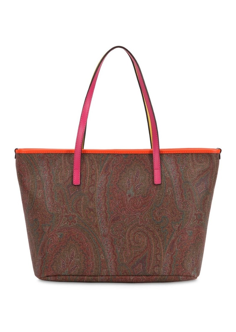 Etro Paisley Print Coated Cotton Tote Bag | Handbags