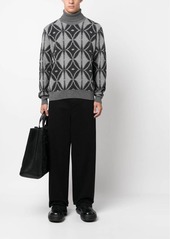 Etro pattern-intarsia roll-neck jumper