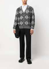 Etro patterned-jacquard knit wool cardigan