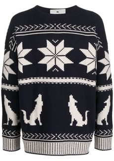 Etro patterned-jacquard knitted jumper