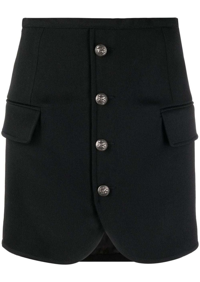 Etro Pegaso-button fitted mini skirt