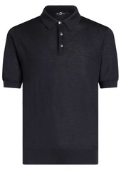 Etro Pegaso-embroidered knitted polo shirt