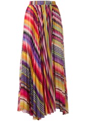 Etro pleated striped print skirt
