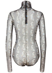 Etro Pointelle Tulle Paisley Bodysuit