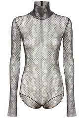 Etro Pointelle Tulle Paisley Bodysuit