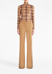 Etro pressed-crease flared trousers