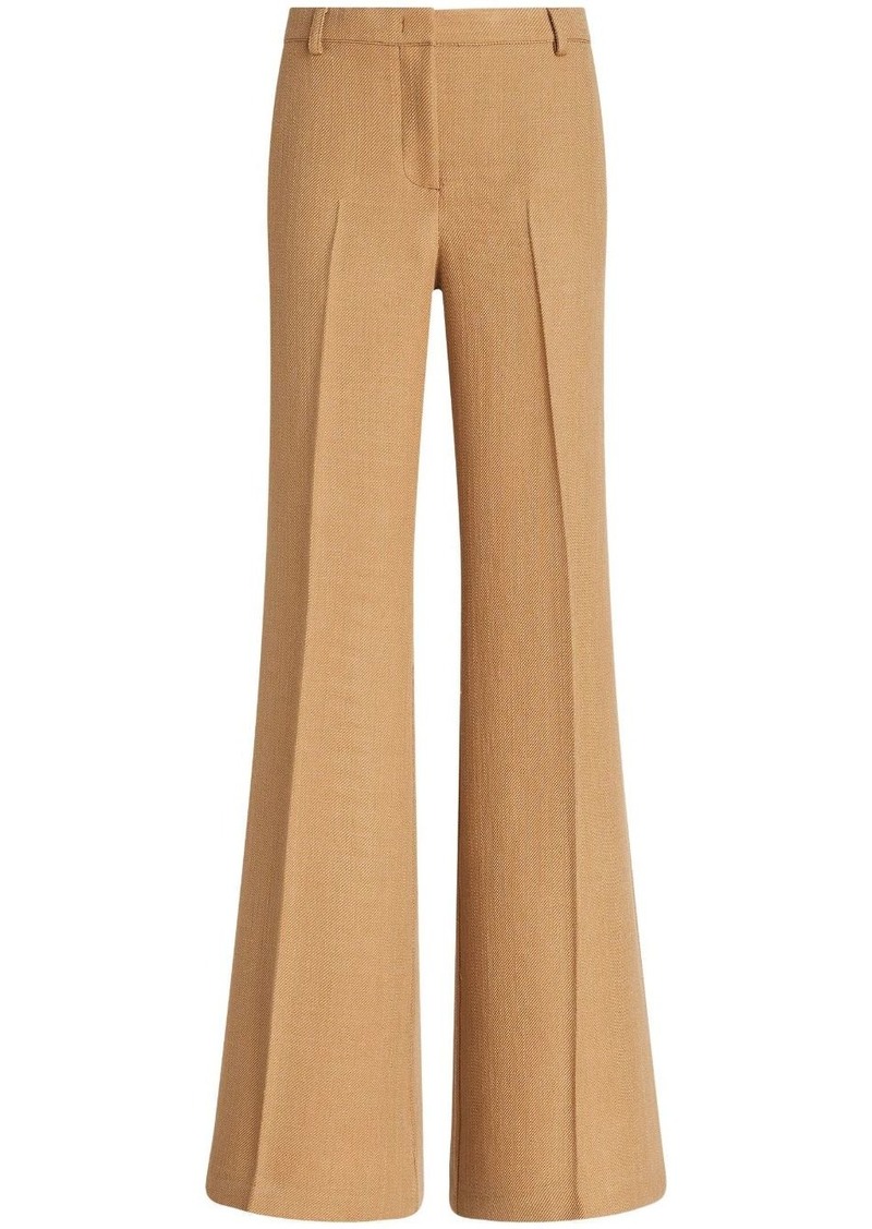 Etro pressed-crease flared trousers