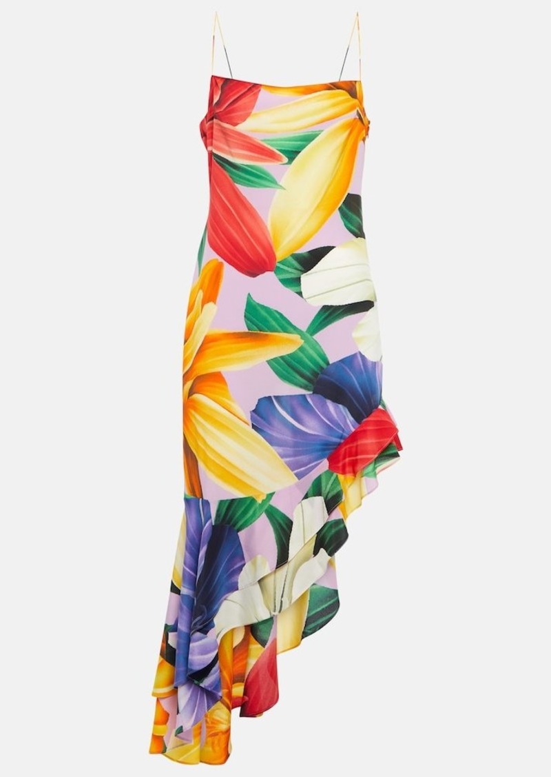 Etro Printed asymmetrical midi dress