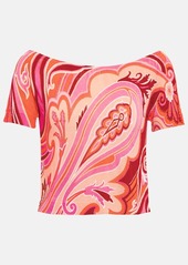 Etro Printed boat-neck T-shirt