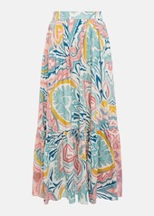 Etro Printed cotton and silk midi skirt