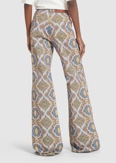 Etro Printed Cotton Denim Flared Jeans