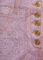 Etro Printed Cotton Denim Flared Jeans