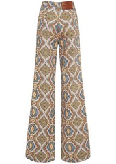 Etro Printed Cotton Denim Flared Jeans