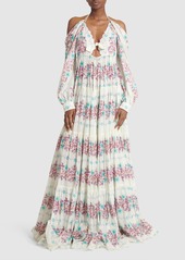Etro Printed Cotton Long Sleeve Maxi Dress