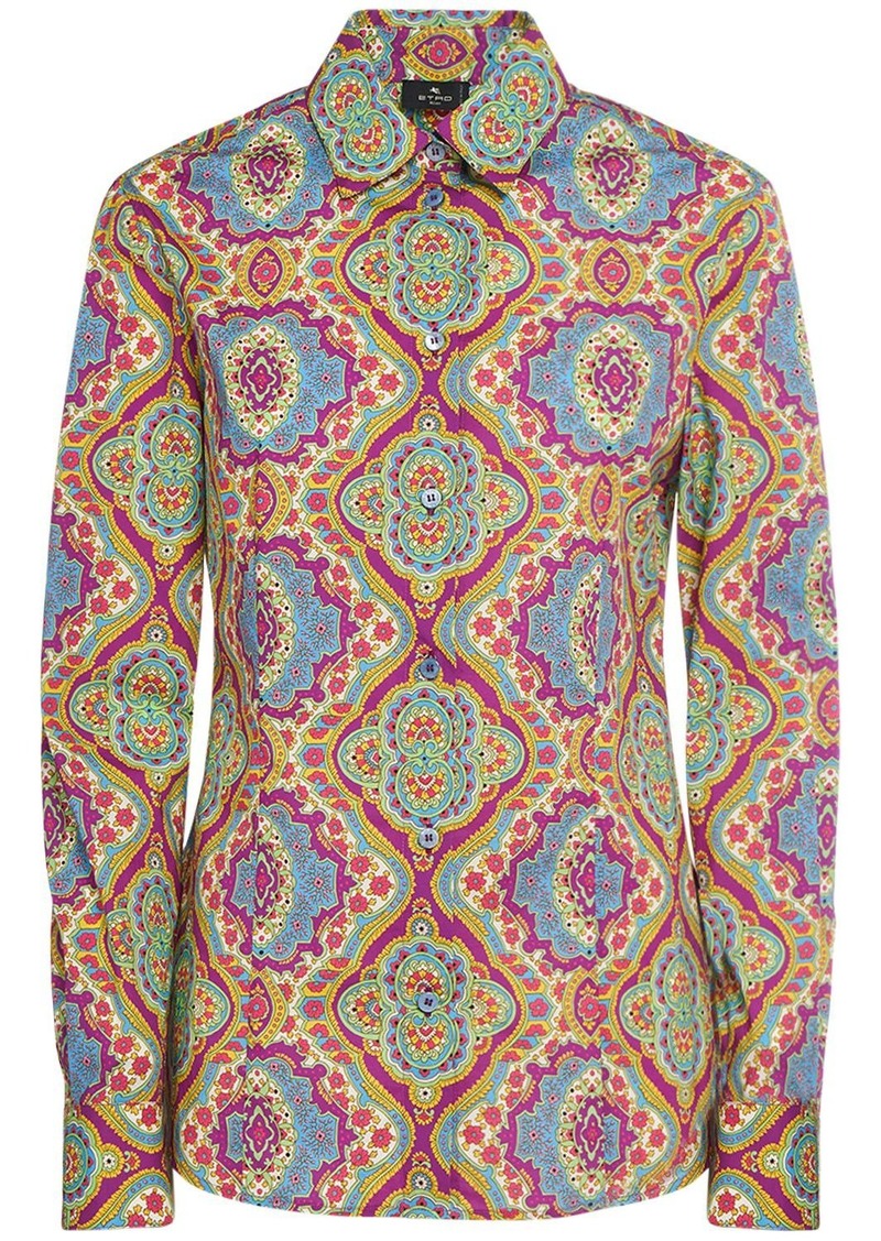 Etro Printed Cotton Long Sleeve Shirt